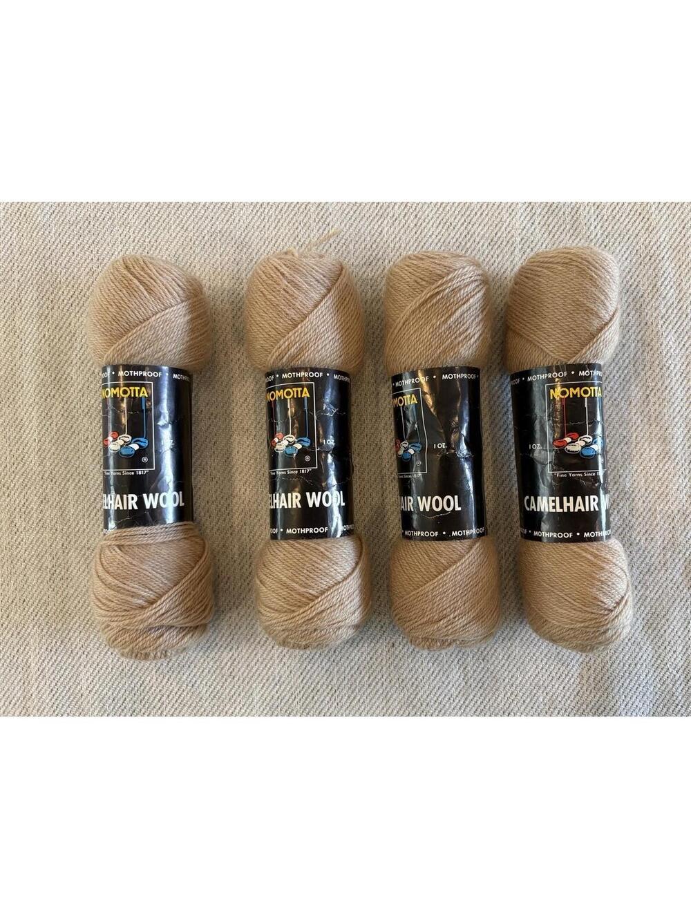 4 Skeins Vtg Nomotta Yarn 51% Camelhair 49% Wool 165 yd 1oz Color 2160 Lot 107